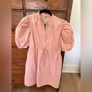 A New Day Pink Puff Sleeve Seersucker Dress